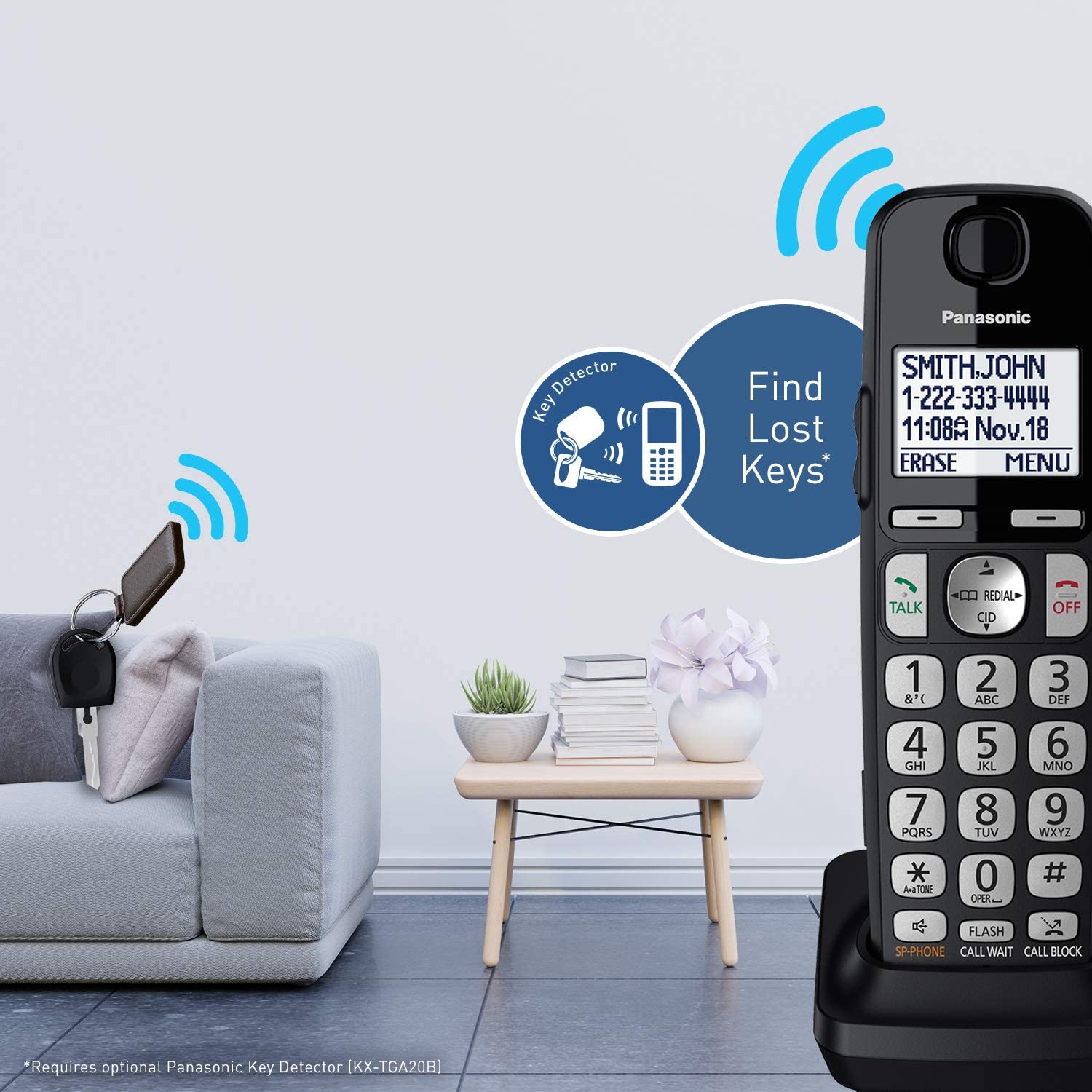 Panasonic DECT 6.0 Expandable Cordless Phone System with Answering Machine and Call Blocking - 3 Handsets - KX-TGE433B (Black) Panasonic DECT 6.0 Expandable Cordless Phone System with Answering Machine and Call Blocking - 3 Handsets - KX-TGE433B (Black)